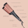 image:imageHairitage 3 Barrel Curling Iron for Beach Waves and Curls  Ceramic Tourmaline Crimping Iron  Hair Waver for Mermaid Waves  Pink Barrel Curling Iron  Reduce Frizz  Increase Shine  All Hair Types