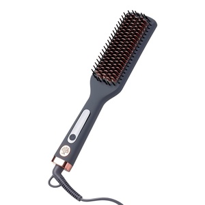 image:imageHairitage Heated Ceramic Straightening Brush for Blowouts  Volumizing  Straightening  AntiFrizz Blow Dry Brush for Smooth Shiny Hair  One Step Ceramic Tourmaline Hot Styling Brush All Hair TypesHeated Brush