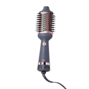 image:imageHairitage Volumizing One Step Blow Dry Brush  Hair Dryer for Curling  Straightening  Ceramic Tourmaline Blowout Brush  Volumizer  Hair Styler for Smooth Shiny FrizzFree Styles  Matte Grey