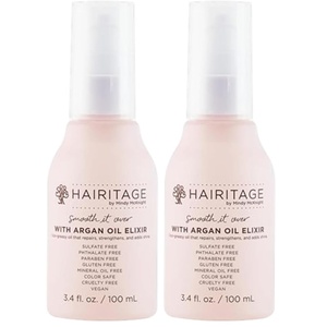 image:imageHairitage Argan Oil Hair Oil Spray for Frizzy Curly  Dry Damaged Hair  Lightweight Hair Oil Conditioner for Women  Men  Styling  Finishing  Control Flyaways  Moisturize  Repair Hair34 Fl Oz Pack of 2