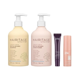 image:imageHairitage x ITK SetHairitage Biotin Castor Oil Shampoo amp Conditioner ITK Depuff Eye Stick  Lip Balm  Shea Butter Coconut Oil Vitamin E Lip Balm 42oz 05 oz 02 oz
